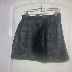 Black‎ Leather Motorcycle Mini Skirt for Night Out size 7/8